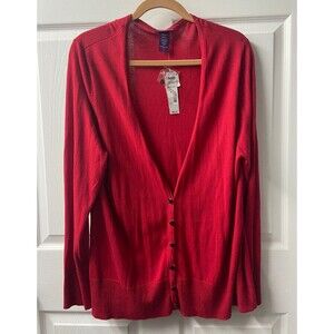 Sears Beverly Drive Cardigan Sweater Women 1X V Neck Missing top Button Read NWT